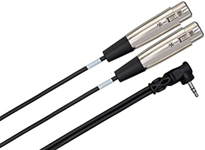 Hosa CYX-402F Двоен кабел за микрофон XLR3F под прав ъгъл 3.5 мм TRS, 2 Метра