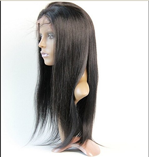 DaJun Hair 16 коси, пълни с дантела перуки, монголски Девствени Човешка Коса Remy, Естествени Права, с Естествен цвят (марка: DaJun)