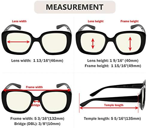 Eyekepper 4-Pack Очила За четене, Блокиране на Синя Светлина, Шик за Компютърни Очила За Четене, Женски + 1,75