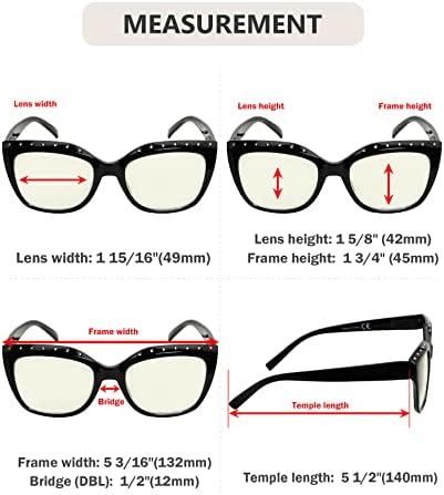Eyekepper 4-Pack Очила За четене Със Синя Светлина, Блокер Женски Компютърен Четец + 3.0