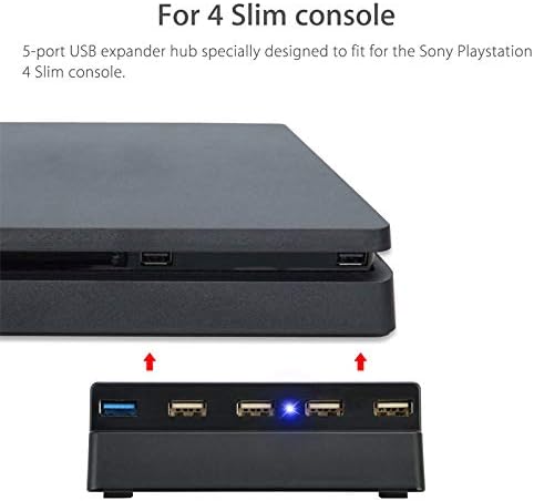 USB-хъб EEEkit, 5 Портове USB 3.0 Хъб, 2.0 Високоскоростен Разширяване на Зарядното Устройство Контролер, Адаптер Конектор Съвместим с игрова конзола Playstation 4 Slim Slim PS4