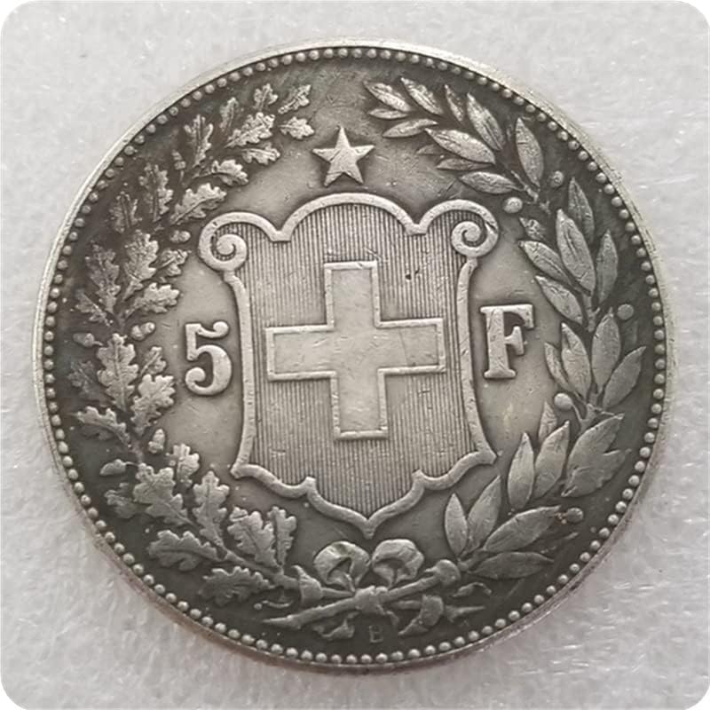 Антични Конфедерация Монета Ръчно изработени 1916-B вицерланд Монета в 5 Франка Възпоменателна Монета Сребърен Долар