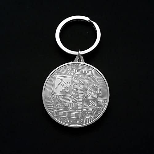 1БР Възпоменателна Монета, Позлатена Сребърна Монета Биткоин Ключодържател Виртуална Криптовалюта 2021 Ограничена Серия са подбрани