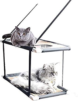 YJDT е Монтирано На прозорец Хамак за греющейся котки С Вендузата Подвесная Легло за домашни любимци и Черно Одеяло за домашни животни