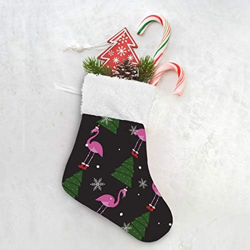 Коледни Чорапи ALAZA, Весели Коледни Коледни Снежинки с Фламинго, Класически Персонализирани Малки Чулочные Украса за Семейни празници,