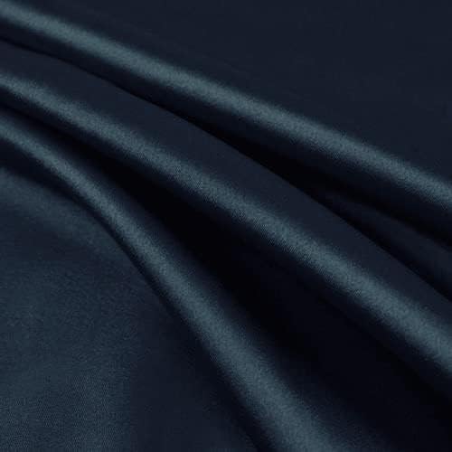 Тъмно син плат от изкуствена коприна с минимална еластичност Шармез атлас от Пейтън, двор - 10017