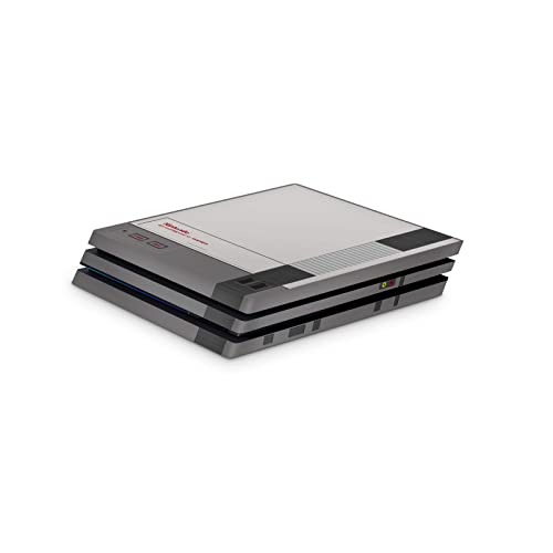 Кожата ZOOMHITSKINS PS4 Pro е съвместим с Playstation 4 Pro Ретро ретро-сив NES, кожа за конзола, 1 PS4 Pro, лесен за инсталиране,