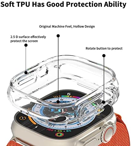 [2] Penom, Съвместим с Apple Watch Ultra Case 49 мм, калъф-броня, мека Противоударная Защитна рамка от TPU, устойчив на надраскване,