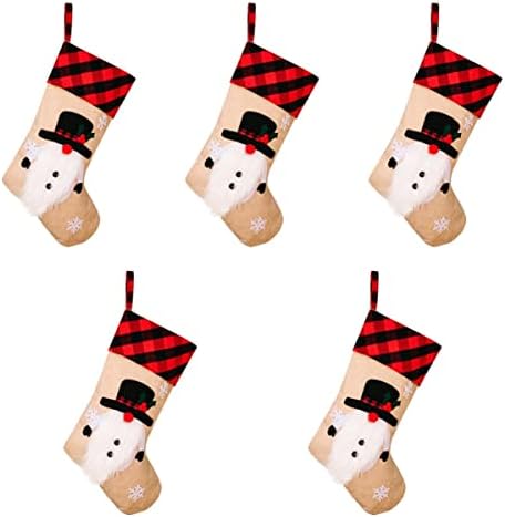 Камина Абаодам Коледа Чорапи на Дядо Коледа Висулка във формата На Чорап Показани Червени Подарък Чанта за декор като украса На