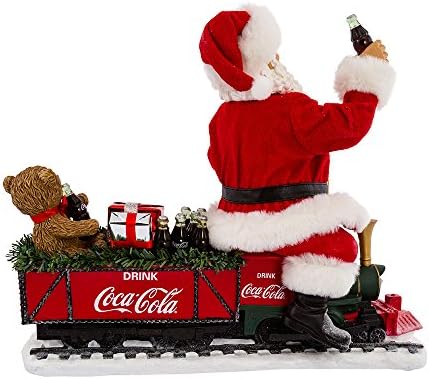Курт Адлер 13,25-инчов влак от Дядо Коледа, Coca-Cola, работещи на батерии с led Венец, червен