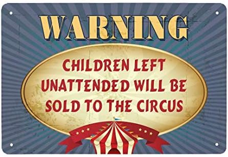 Стара Лидице Знак Henriyne, Предупредителен За Това, че децата Остават без надзор, Ще бъде продадена на Цирка, Метална Табела Човек