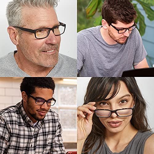 Очила за четене, блокер синя светлина (черни / камуфляжные, увеличаване на 3,50), компютърни очила, модерен за мъже и жени, със