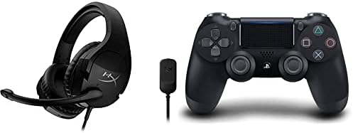 HyperX Cloud Stinger ' S – Детска слушалки Черен цвят и безжичен контролер DualShock 4 за Playstation 4 - катранен