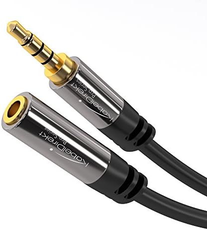 Удължител за слушалки с метална мъниче, защитени от счупване, с дължина от 10 фута (идеален за свързване на гейминг слушалки или