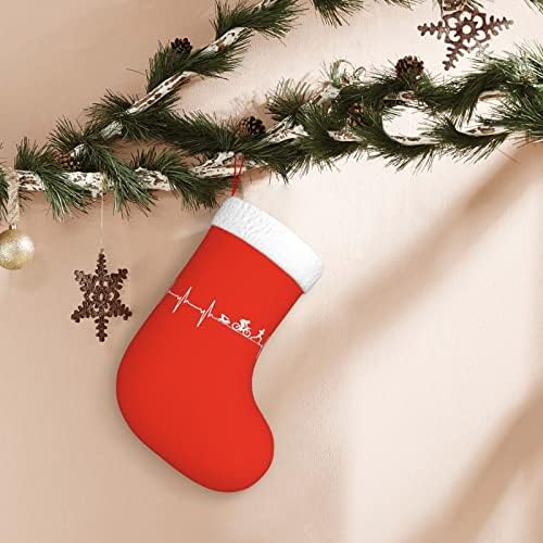 Waymay Триатлон Сърцебиене Коледа На Отглеждане 18 Инча(А) А) Коледен Окачен Чорап Класически Празнични Украси Чорапи
