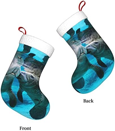 Waymay Брак и Ламантини Коледа на Отглеждане 18 Инча Коледен Окачен Чорап Класически Празнични Украси Чорапи