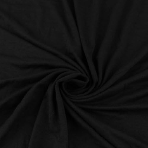 Черен еластичен трикотаж от вискозного джърси двор (средно тегло / 180 г / м2) - 1 ярд