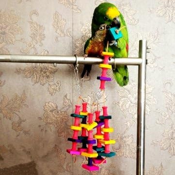 Цветни Дървени Кубчета Блокове Птица От Клетка За Папагал Детски Играчки За Дъвчене Клетки Конурные Играчки