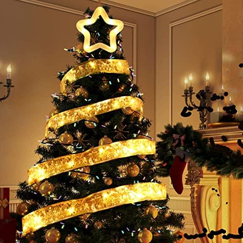 Коледни Лента Светлини LUTER, 9,8 подножието на Златната Коледна Лента Led Лампа с 30 led крушки, Междузвездни Приказни Коледни