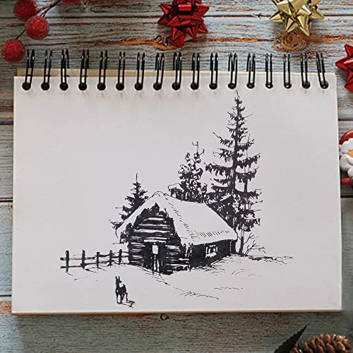 ALIBBON Весел Коледен Снежна Къща Прозрачни Печати за Направата на Картички и украси за Албуми Коледа Лосове Снежните Пейзажи Прозрачни