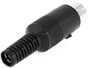 X-DREE Черен Сребрист Тон XLR 5-Пинов Конектор за запояване с жак Конвертор на Адаптера (Черен Сребрист Тон XLR 5-Пинов адаптер за преобразуване на конектора за мачо