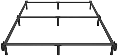 EMODA 7-Инчов Метална Рамка, двойно легло за пружинен блок и матрак, 9 Опорни Крачета, Метална Основа на Рамката на леглото, Лесен