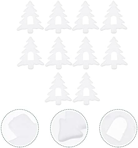 EXCEART 10 бр. Коледни Елхи от Бяла Пяна, Коледни Елхи, изработени от Полистирол, Висулка във формата на Дърво от Бяла пяна за Diy,