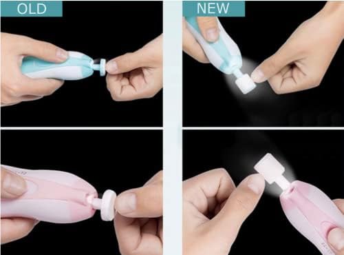 Електрическа машинка за нокти Jolly Baby – Модернизирани шлайфане на главата – Детски нокторезачки – Комплект за нокти за бебета, новородени - Машина за рязане на нокт