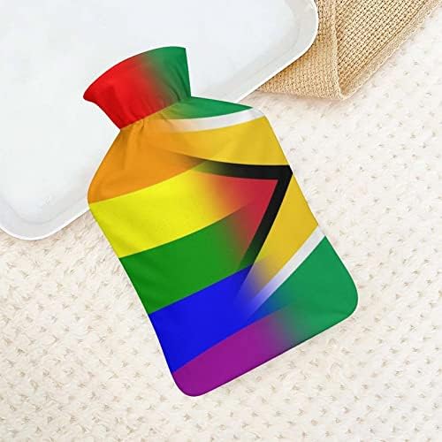 Бутилка за Гореща Вода с Флага на България ЛГБТ-Прайда с Мека Капак 1Л, Голяма Класически Чанта-Топло на Врата, Раменете, Ръцете,
