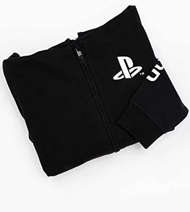 Детска hoody PlayStation с качулка на цип С логото на Игри за момчета, Черна Жилетка