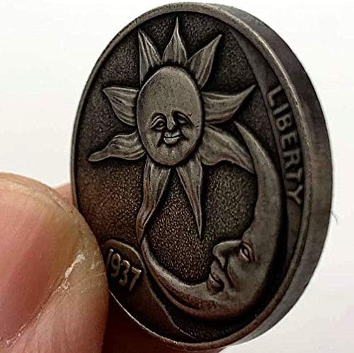 LWXCX 1937 Американски Скитащи Бог на Слънцето и Луната Латунная Копие на Стари Монети-Стара Сребърна Възпоменателна Монета са подбрани Монета Череп на Бик Медни Сребъ