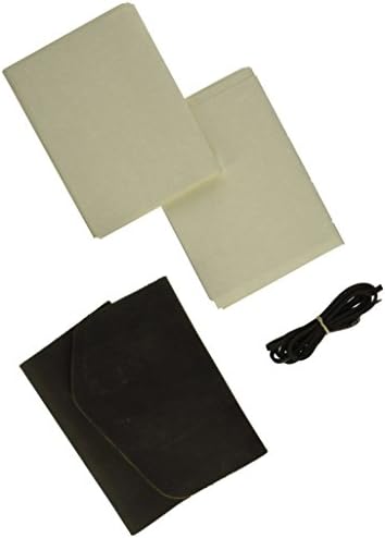 Комплект за дневник от Естествена кожа, 4,5 x6, Натурален