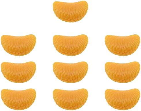 E-изключителен 10ШТ САМ Аксесоари За Оранжеви Плодове Смола Оранжеви Венчелистчета Смола Кабошон Плосък Имитация на Плодове Миниатюрна