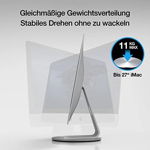 Поставка за монитор Just Mobile AluDisc с превръщането на масата на 360 градуса за iMac Thunderbolt дисплей с 21,5 24 27 инча, алуминиево, Балансирано по тегло, Гладка на стоманени шарико?