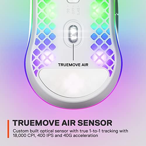Безжична детска мишка SteelSeries Aerox 3 - Сверхлегкая Детска мишка - Оптичен сензор TrueMove Air е с резолюция 18 000 CPI - Ультралегкая