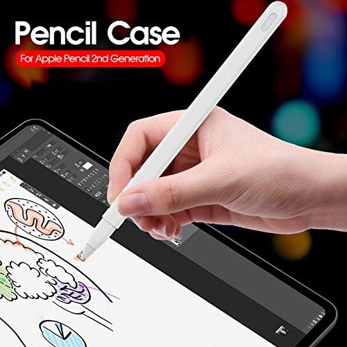 Blaspins Apple Pencil Case Съвместим Силиконов калъф 2-ро поколение, калъф-накладки, Държач за Химикалка, Кожа + Калъф за върха,