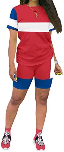 Дамски дрехи KINIKO с равен брой гласове-боя, Летен Комплект От две части, Спортни Къси Тениски с Къс ръкав и кръгло деколте
