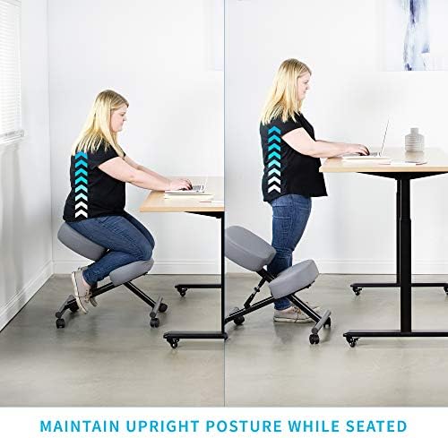 Ергономичен стол за коленопреклонения DRAGONN by VIVO, регулируема стол за дома и офиса - Подобрете стойката си благодарение на наклонному седалката - по-Дебели удобни въ?