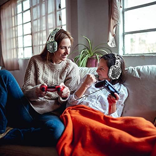 VersionTECH. Детска слушалки - обновена детска слушалки K8 за PS4, нов Xbox One, на стерео слушалки с микрофон с шумопотискане и led подсветка за PC, лаптоп Mac, игри Nintendo Switch