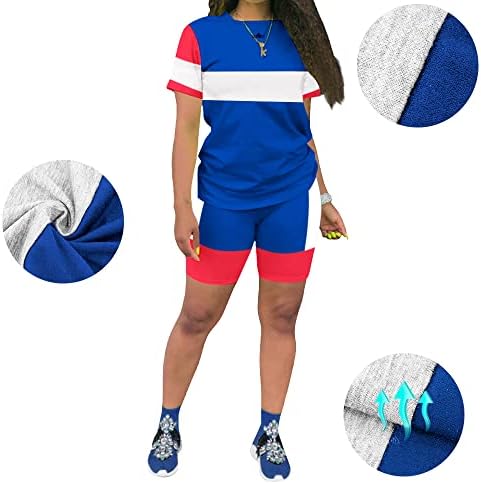 Дамски дрехи KINIKO с равен брой гласове-боя, Летен Комплект От две части, Спортни Къси Тениски с Къс ръкав и кръгло деколте