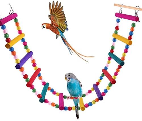 Играчки за Папагали Bonaweite Bird, Натурална Веревочная Цветна Стремянка, Люлее Мост за Дресура на домашни любимци, Аксесоари за