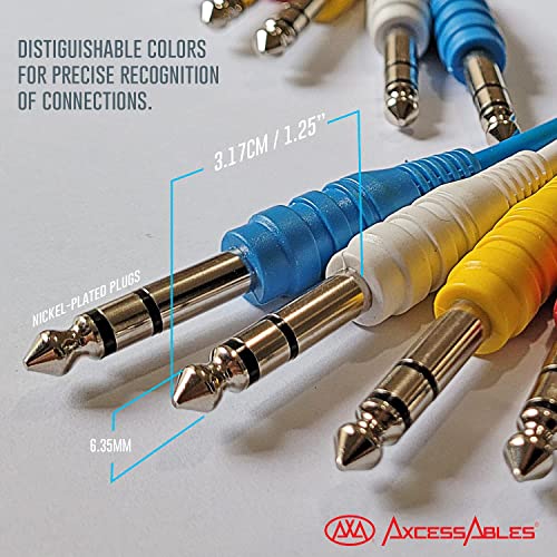 Аксесоари AXCESSABLE от 1/4 (6,35 мм) TRS до 1/4 (6,35 мм) TRS Многоцветни Балансные стереокабели TRS, Студийни кабели за подвесного