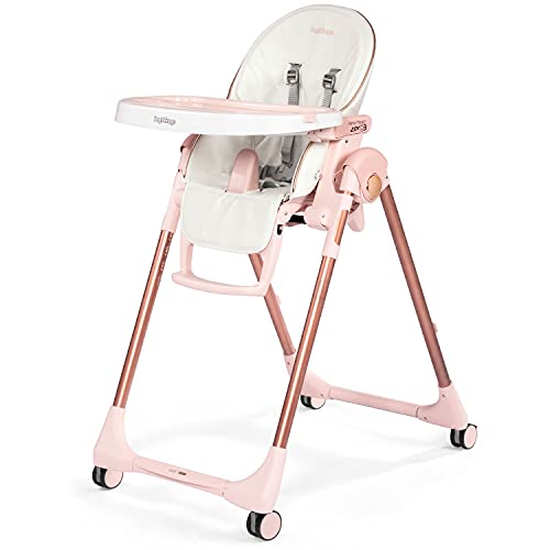 Peg Perego Prima Pappa Zero 3 - Столче за хранене - за деца от новородени до 3 години - Произведено в Италия - Mon Amour (Бежово-розова)