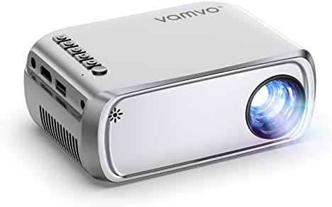 Мини проектор Vamvo за iPhone, Поддържа видео проектор Full HD 1080P, Преносим Шрайбпроектор, Съвместим с TV stick/PS4/HDMI/USB,