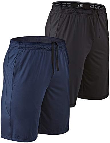DEVOPS Мъжки къси панталони за фитнес Свободно размери 10 инча от 2 комплекти с джобове