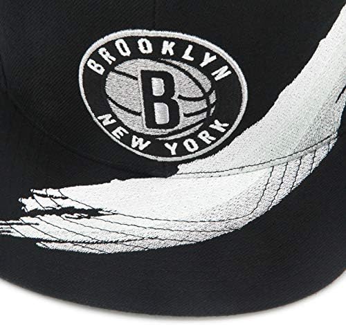 Бейзболна шапка на Mitchell & Ness Brooklyn Nets възстановяване на предишното положение Hat - Черен / Сребрист / Бял /С шарките