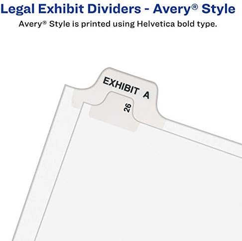 Разделители Ейвъри Legal, Стандартни Комплекти за сортиране, Размер на букви, Странични первази, 376-400 (01345)