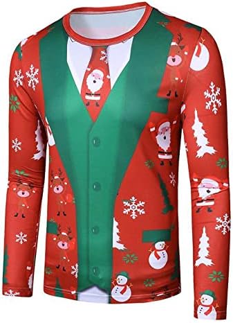 XXBR Коледни тениски за мъже, 3D Забавен Коледен Принт на Дядо Коледа, Джентълменско Вратовръзка, Вечерни Костюми, Ежедневни Тениски