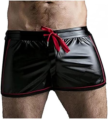 Мъжки плътно Прилепнали Кожени Панталони AKIMPE, Тънки Къси Панталони За Фитнес и Тичане, Стилни Тенденция на Младежки Летни Панталони