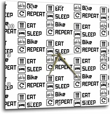 3dRose Eat Sleep Bike Повтаря шаблон за колоездачи и велосипедисток. - Стенни часовници (DPP_353404_3)